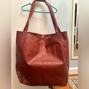 Oversized faux leather purse